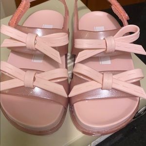 Mini Melissa Jason Wu pink bow sandals size 8